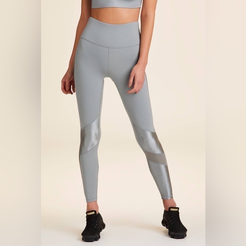 ALALA Love Tight High Waisted Leggings Gray Mesh Size Medium